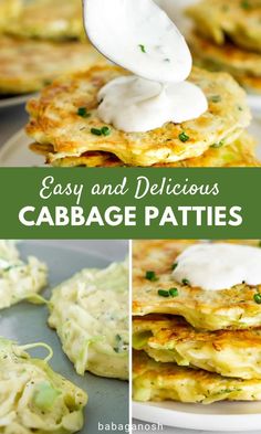 easy and delicious cabbage patties with sour cream on top are the perfect appetizer for any occasion