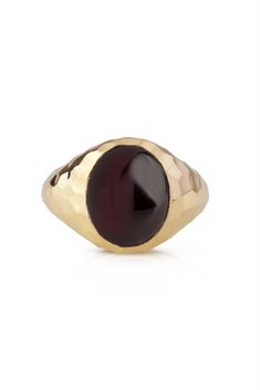 A beautiful hammered garnet signet ring. *real images of the ring, taken by us* Garnet Stone Size: 12x10mm (flat) Material: - 9K Gold (375) - 14K Gold (585) - 18K Gold (750) *All signet rings are hallmarked on the back for certification* - We offer FREE Worldwide DHL & FedEx Shipping! - Branded DanelianJewelry Gift Box with each order! Our customer service is available 7 days a week. Leave us your message, and we will get back to you within a little time. Oval Garnet Signet Ring With Gemstone, Garnet Gemstone Signet Ring, Oval Garnet Gemstone Signet Ring, Pinky Signet Ring, Gold Pinky Ring, Unique Monogram, Hammered Rings, Gold Signet Ring, Garnet Stone