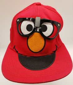 Sesame Street Red Elmo Baseball Hat W/ cute Pretend Glasses, Snapback  Condition is "Pre-owned". Shipped with USPS First Class. All Hats Shipped in boxes,  l ship same day if ordered early enough or next morning except Sunday Thanks for Looking at Tigg's Treasure's Ebay Store Veteran owned Playful Adjustable Red Hat, Crazy Hat, Scene Accessories, Funny Black People, Crazy Hats, Funny Hats, Baseball Hat, Black People, Sesame Street