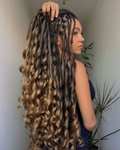 French Goddess Braids, French Curls Braids Hairstyles, French Curls Hairstyles, French Curls Braids, Plaited Hair, French Curls, Short Box Braids Hairstyles, French Curl