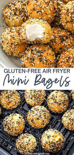 gluten free air fryer mini bagels with poppy seed sprinkles