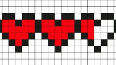 a cross stitch pattern with red and black squares