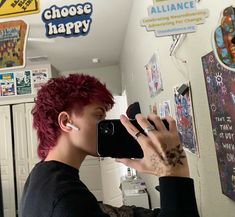 #mullet #dyedhairideas Men Red Dyed Hair, Red Hair Mullet Men, Hair Dye Colors Men, Mens Dyed Hair Ideas Short, Red Mullet Men, Dyed Hair Men Aesthetic, Curly Hair Dye Ideas Men, Boy Hair Dye Ideas, Burgundy Hair Men