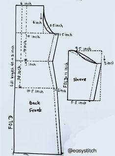 the pattern is shown with measurements and instructions for how to sew an origami dress