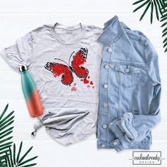 Heart Butterfly Shirt, Love Shirt, Love T-Shirt, Valentines Day Shirt, Spring Shirt, Cute Valentines Day Shirt, Butterfly Shirt for Women. Hi! Welcome to our store. It's good to see you here. Our aim is to offer you first-class clothing in your most beautiful moments with our graphic t-shirts that we designed or designed with your ideas. I am sure you will like our designs for your family, friends and you. IMPORTANT MATTERS FOR ORDERING: 1-) Please check and review all photos. 2-) Our sizes are Casual Red Shirt For Valentine's Day, Cute Valentines Day, Class Outfit, Butterfly Shirt, Heart Butterfly, Cute Valentines, Valentines Day Shirt, Butterfly Shirts, Good To See You