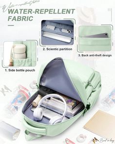 Bird in Bag - Durable and Stylish Women's Backpack for School Commute Versatile Portable Backpack For School, Versatile School Backpack, Functional Backpack For Study With Zipper Closure, Versatile Green Bags For Back To School, Student Green Backpack With Zipper Pocket, Functional Portable Backpack For Study, Functional Backpack With Pockets For School, Backpack For School, Women's Backpack