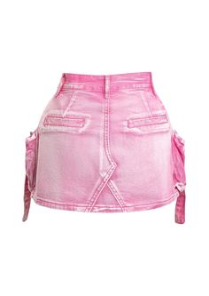 Mini Denim Skirt - Denim Skirt Why limit yourself to a regular mini skirt when you can have our Denim Cargo Mini Skirt? With its unique cargo design, this denim skirt is sure to bring some playful and fun vibes to your wardrobe. Perfect for an edgy and stylish look that will turn heads. Upgrade your mini skirt game now! Pink Mini Skirt Outfit, Hot Pink Skirt, Mini Skirt Outfit, Trendy Bottoms, Pink Mini Skirt, Skirt Y2k, Jeans Outfit Summer, Media Screen, Skirt Denim