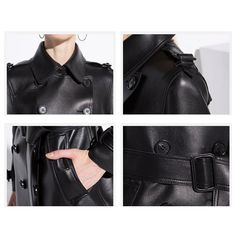 Long black leather trench coatwomen long sleeve belt double breasted Plus size vintage British style overcoat 6xl 7xlSize Guide: Size bust Shoulder Sleeve Length Cm Cm Cm Cm M. 90 38 59 100 L 94 39 60 101 XL 98 40 61 102 XXL 102 41 62 103 XXXL 106 42 63 104 4XL 110 43 64 105 5XL 114 44 65 106 6XL 118 45 66 107 7XL 122 46 67 108 Specification:Material: Polyester/LeatherSleeve Length(cm): FullOrigin: CN(Origin)Thickness: STANDARDSeason: Spring/AutumnType: Leather Trench Coat womenPattern Type: Sol Winter Office Leather Jacket With Belt, Black Formal Outerwear With Belt, Black Belted Outerwear For Formal Occasions, Formal Winter Leather Jacket With Double-breasted Buttons, Black Long Sleeve Outerwear With Belt, Double-breasted Leather Jacket With Buttons, Elegant Winter Leather Jacket With Double-breasted Fastening, Winter Business Leather Jacket With Double-breasted Fastening, Black Leather Outerwear With Belt