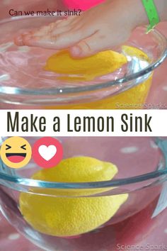 someone is washing lemons in a bowl with the words how to make a lemon sink