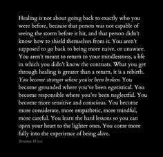 a poem written in black on a black background with white writing that reads,'feeling is not about going back to exactly who you were before