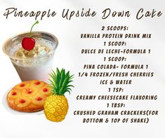 the pineapple upside down cake is served in a cup with a cherry on top