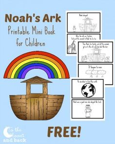 noah's ark printable mini book for children with pictures and text on it