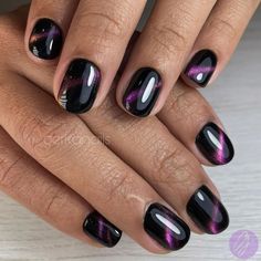 Fall Cat Eye Nails 2024 25 Ideas: A Complete Guide to Stunning Manicures Black With Red Cat Eye Nails, Black Rainbow Cat Eye Nails, Nail Designs With Cat Eye Polish, Black Cat Eye Nail Ideas, Cateye Nailart French Tip, Dark Purple Cat Eye Nails, Fall Cat Eye Nails 2024, Black Cats Eye Nails, Halloween Nails Cat Eye