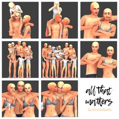 an animated group of people posing for different pictures with the caption'all that matters '