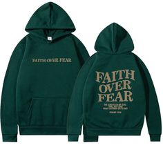 Faith Over Fear Hoodie – Body By J'ne Casual Stretch Hoodie With Letter Print, Fall Streetwear Stretch Hoodie, Stretch Hoodie For Fall Streetwear, Casual Stretch Hoodie For Streetwear, Bold Faith, Faith > Fear, Psalm 118, Christian Sweatshirt, Winter Pullover