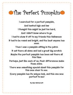 the perfect pumpkin poem printable