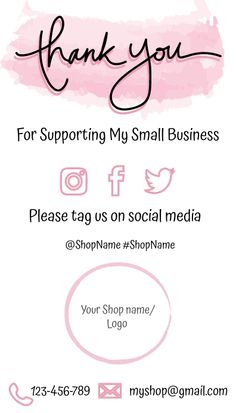 thank you for supporting my small business please tag us on social media