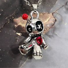 Stitched Skull Voodoo Red Heart Ghost Doll Pendant Necklace. Chain Is Appx 19”. Brand New. Always Quick Shipping! Voodoo Necklace, Red Heart, Womens Jewelry Necklace, Ghost, Jewelry Necklaces, Women Jewelry, Pendant Necklace, Dolls, Chain