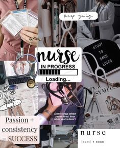 a collage of nurse related items including stethoscopes