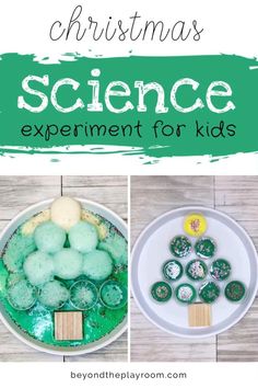 christmas science experiment for kids with text overlay