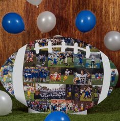 an image of a football with balloons and confetti