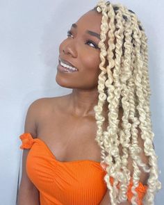 White Blonde Passion Twists Black Hair Extensions, Natural Hair Twists, Twist Styles, Twist Braid Hairstyles