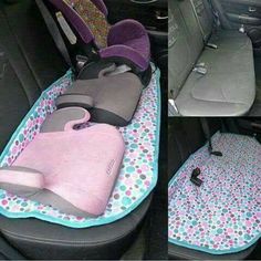 the car seat cover has been placed on top of the child's car seat