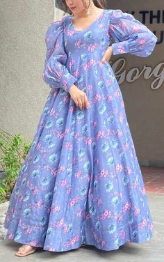 Frock Designs For Girl, Gaun Fashion, Long Dress Design, Girls Frock Design