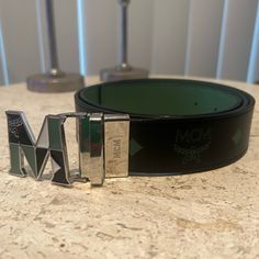 Black And Green Mcm Belt With Dust Bag Mcm Belt, Belt Men, Mens Belts, Black Green, Belts, Dust Bag, Mens Accessories, Man Shop, Green