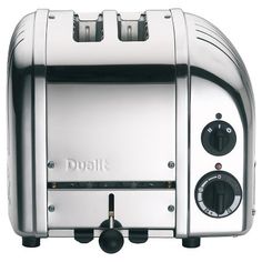 an image of a toaster that is on the white background with black knobs