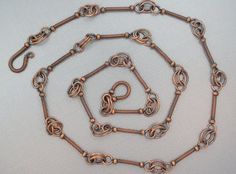 Wire Chain Links, Jewelry Homemade, Copper Chain Necklace, Bead Wire, Metal Works, Chain Maille