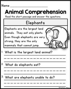 an animal worksheet for children to learn how to read and understand the animals