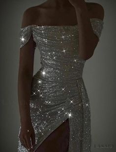 Lasaky - Glamorous Glittering Slit Gown for Cocktail Parties Trumpet Evening Dress, Prom Fashion, 2023 Prom, Lurex Dress, Sparkle Wedding Dress, Stunning Prom Dresses, Party Kleidung, Pretty Prom Dresses, Mermaid Evening Dresses