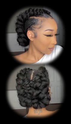 Braided Buns For Black Women, Clinical Hairstyles, Fire Hairstyles, Creative Braids, Butterfly Braids, Corn Rolls, Black Skincare, Ariel Hair, Natural Updo