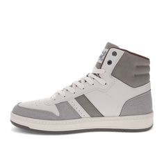 Step up your style with these iconic high-top sneakers. Made with vegan leather uppers and soft, breathable mesh lining, these men’s sneakers are just what you need to keep your feet relaxed and your style on point. The durably stitched overlays create clean lines and a retro-inspired classic look so you can pair them with any outfit, from jeans to shorts, for some added flare. The clean, eye-catching rubber outsoles not only keep your style crisp and polished, but also create next-level tractio Shoe Warehouse, Reebok Royal, Hightop Sneakers, Round Toe Heels, Casual Lace, Water Shoes, Winter White, Synthetic Leather, Lace Up Shoes