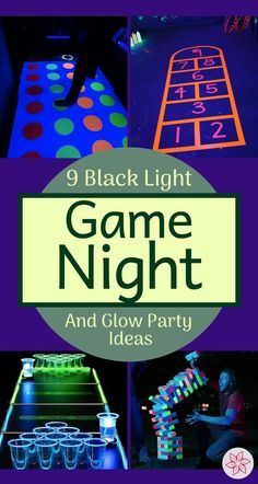 black light game night and glow party ideas