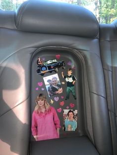 an inflatable car seat with pictures on it