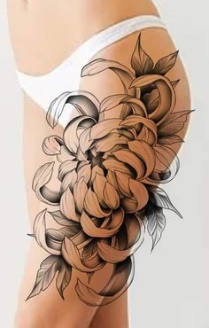 Realistisches Tattoo, Full Hand Tattoo, Dragon Tattoo Ideas, Bum Tattoo, Stomach Tattoos Women, Japanese Flower Tattoo, Buddha Tattoo Design, Organic Tattoo, Animal Tattoo Ideas