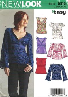 Womens Blouse Pattern, Clothing Projects, Empire Waist Tops, Plus Size Patterns, Top Sewing, Chic Blouses, Top Sewing Pattern, Sewing Skirts, Easy Sewing Patterns