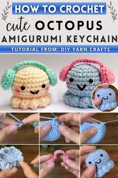 Make a tiny, adorable octopus, its soft tentacles dangling, made with this Crochet Octopus Amigurumi Keychain. Made with colorful yarn, it brings a splash of joy and whimsy to your day.