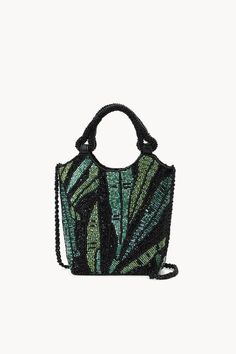 SUMMER 2023 - STAUD Beaded Tote Bag, Sequin Handbag, Womens Designer Handbags, Top Handle Handbags, Bag Green, Beaded Top, Mini Shoulder Bag, Beaded Bags, Black Sequins