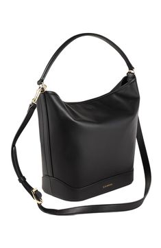 Leather bucket bag with shoulder strap and adjustable, removable shoulder strap. Sandro Women's leather bucket bag TANGOSO Short handle for carrying by hand or on the shoulder Foldover magnetic closure Adjustable, removable shoulder strap for cross-body carrying Dimensions: W 23.5cm x H 28cm x D 13cm< Modern Bucket Bag With Adjustable Strap For Evening, Bucket Shoulder Bag With Handle Drop For Work, Luxury Bucket Shoulder Bag With Detachable Strap, Modern Crossbody Bucket Bag With Detachable Strap, Modern Hobo Bag With Adjustable Strap In Bucket Shape, Luxury Bucket Bag Tote With Adjustable Strap, Modern Formal Bucket Bag With Detachable Strap, Modern Bucket Bag With Gold-tone Hardware For Travel, Evening Bucket Hobo Bag With Detachable Handle