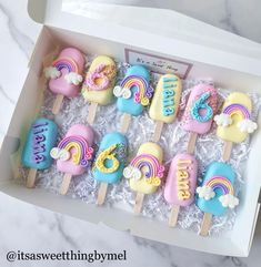 a box filled with lots of colorful treats