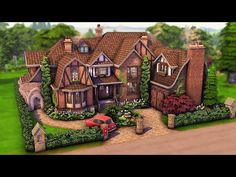 Big Tudor Family Home | The Sims 4 Speed Build - YouTube Big Cottage House Bloxburg, Large Family Cottage Sims 4, Sims4 Big Family House, Sims 4 Tudor Mansion, Sims 4 Windenburg Build, Family House Minecraft, Windenburg Sims 4