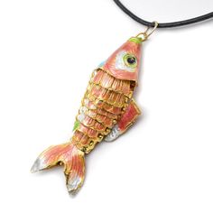 Information about this item Material: Cloisonne Fish + Black Leather Cord Size: about 80~85mm length (Big Size) Color: Various color in stock,please choose.. Feature: Cloisonne carp fish Pendant Price for 1 pc per order... Packing: All items are professionally packed and will reach you in good condition. Shipping: **The item will be posted to you within 1~2 working days after payment is cleared. **If you want your items shipped by a specific carrier (eg UPS or DHL etc), please contact us. **We c Fish Pendant Necklace, Carp Fish, Fish Necklace, Fish Pendant, Gold Color Ring, Chain Fashion, Cloisonne Enamel, Funky Jewelry, Carp Fishing