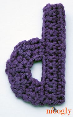 the letter b is made up of crocheted yarn