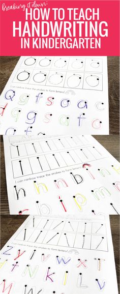 the printable handwriting worksheet for kids to learn how to teach handwriting in kindergarten