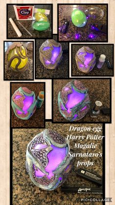 the instructions for how to make a dragon egg harry potter's magnarium prop