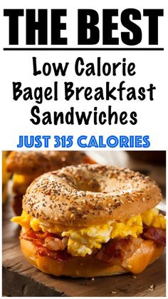 Low Calorie Bagel Recipe, Healthy Bagel Breakfast, Healthy Bagel Sandwich, Low Calorie Sandwich, Healthy Low Calorie Breakfast, Bagel Sandwich Recipes, Healthy Bagel, Bagel Breakfast