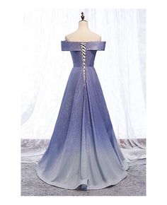 Shop purple blue ombre sparkly long prom dress off shoulder online. All instock with free shipping. Pro since 2009. Purple Reception Dress, Prom Dress Off Shoulder, Grown Dress, Purple Blue Ombre, Purple Long Dress, School Prom, Shoulder Dresses, Ombre Dress, Dress Off Shoulder